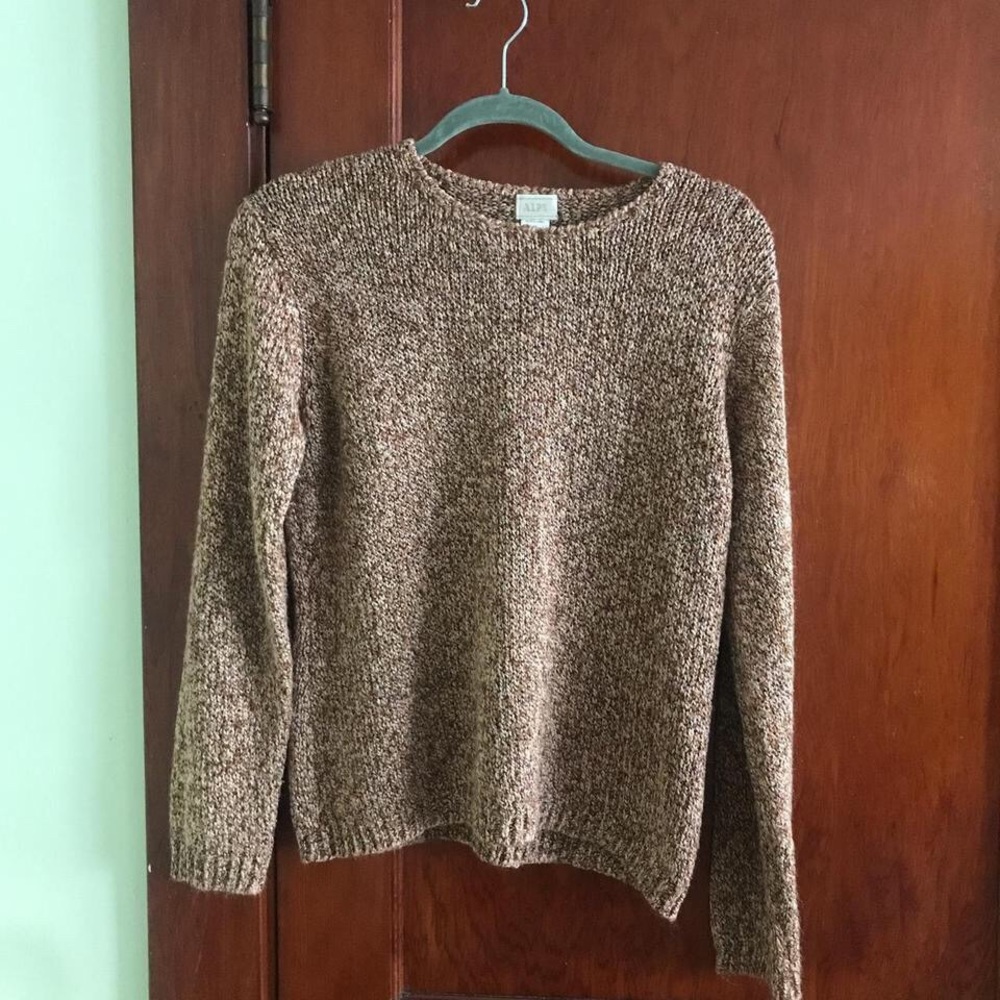 Brown and pink acrylic sweater